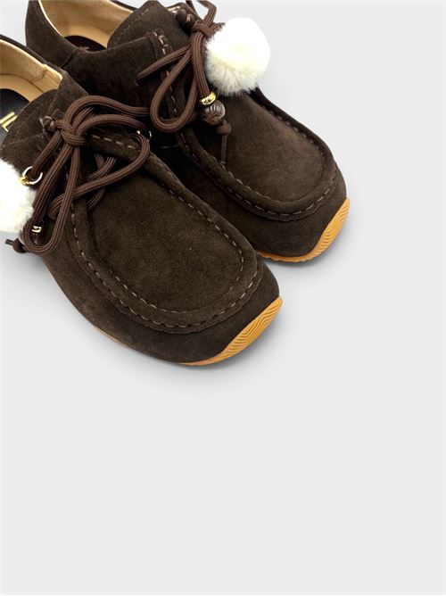 Mocassino t. moro scamosciato con pon pon IL LACCIO | 494351CROSTATDM